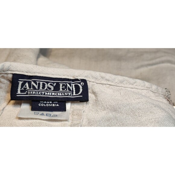 Lands End Skirt Womens 18 Linen A-Line Neutral Beige Rear Zip Coastal Beach - Picture 4 of 6